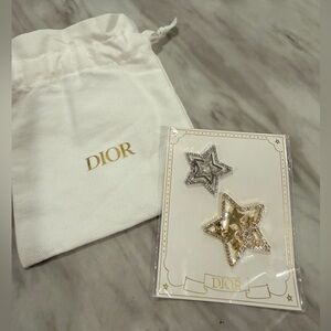 Dior Holiday Limited Edition Gold and Silver Star
Hair Clips